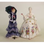 Royal Doulton Limited Edition Figure Les Parapluies HN3473: together with Diana HN2468(hand