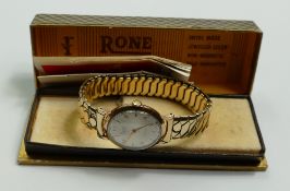 Gents Gold Rone Watch: boxed with paperwork