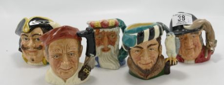 Royal Doulton small Character jugs to include Gone Away D6538: Neptune D6552, Bookmaker D6679,