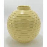 Keith Murray for Wedgwood straw glaze vase of unusual form: