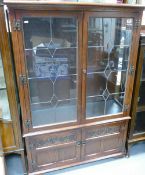 Glazed Mahogany display cabinet/ book case: width 1076, height 160 & depth 38cm