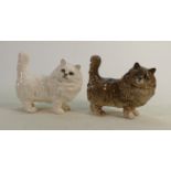 Beswick Persian cats: 1898 to include white and grey gloss (2)
