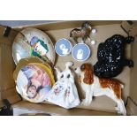 A mixed collection of items to include: Wedgwood Susie Cooper pots, Coopercraft Dogs, seconds
