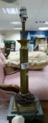 Brass & Marble Column Type Lamp Base: