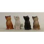 Beswick Persian Kittens: 1886 to include ginger, white, black and grey. All matt (4)