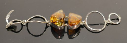 Sterling silver & Faux amber large bracelet: Bears original price tag of £245 GBP.