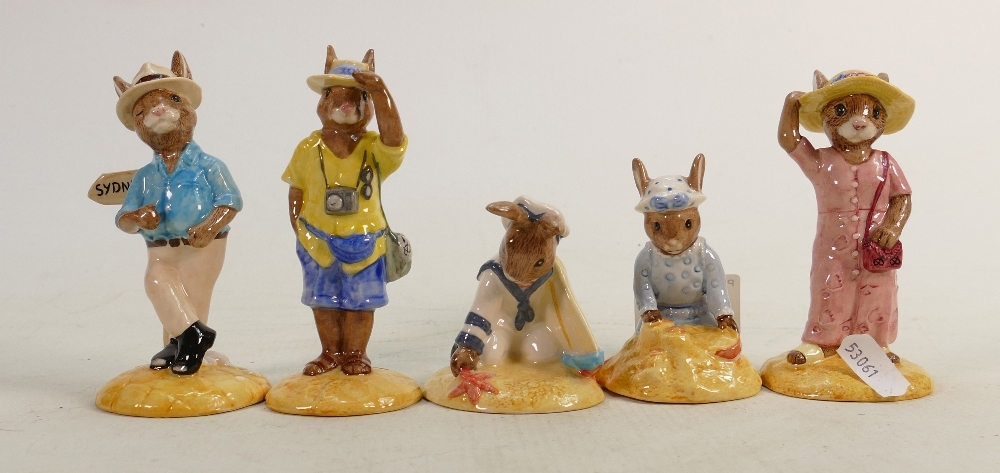 Royal Doulton Bunnykins Figures: Sightseer (cert.) DB215, Tourist (cert.) DB190, Sailor (cert.)