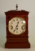 Modern mahogany cased mantle clock: Maker Sewills of Liverpool. No key, so sold as not working.