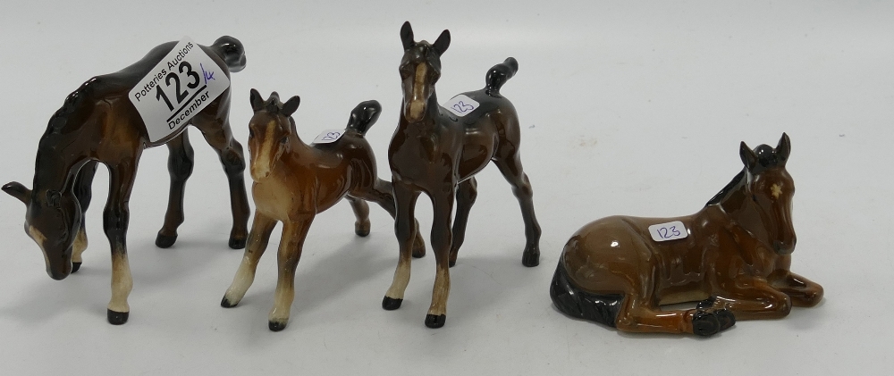 Beswick brown foals: to include grazing foal, foal 997, arab foal and one other (4)