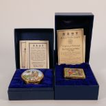 Two Halcyon days enamel boxes Westminster Abbey & first Prince of Wales: Circular box limited
