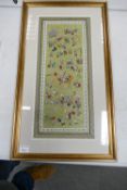 Chinese Silk Embroidered Panel: framed 77cm x 54cm