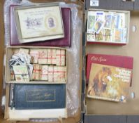 Two trays of cigarette & tea cards: Includes 30 appx. sets / part sets of various WWII era cigarette