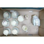 Paragon gilded coffee set : 4909 to include 6 cups and saucers ( 1 cup hairline crack) , milk jug,
