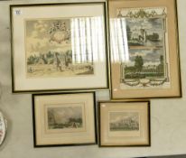 A collection of Early 19th Century coloured etchings: of Staffordshire /Cheshire estates. (4)
