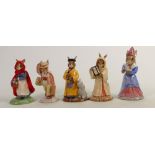 Royal Doulton Bunnykins Figures: Father (cert.) DB154, Sundial (cert.) DB153, Little Red Riding Hood