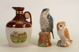 Rutherfords Whiskies Sealed Whisky Decanter: together with Sealed Beswick Peregrine Falcon Bells
