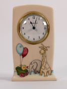 Moorcroft Clock with Nursery design: 16cm.