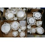 A large collection of Royal Stratford floral decorated tea ware: 3 trays