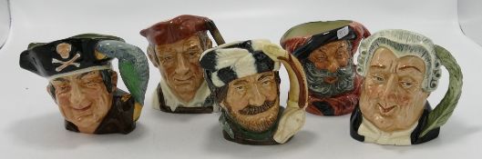 Royal Doulton small Character jugs to include Lawyer D6504: Trapper D6812, Falstaff D6389,