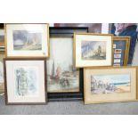 A collection of Nautical Theme Prints & Watercolours: largest 63 x 47cm(5)