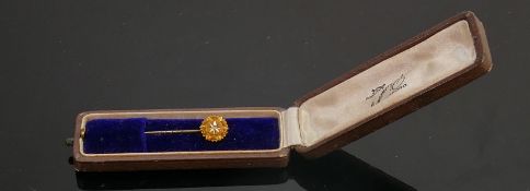 Victorian 15ct diamond pin,1.6g: