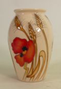 Moorcroft Harvest Poppy vase: designed by Emma Bossons, height 13cm