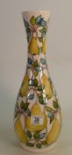 Moorcroft William Pear Vase: limited edition 13/30 and signed by designer Emma Bossons. Height 40cm