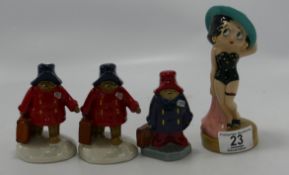 Wade figures: comprising 2 Paddington Snowy day, Betty Boo and Paddington bear. (4)