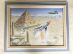 Original Oil Painting on Canvas by Thunderbirds Art Director Bob Bell Titled Thunderbird 1: Frame