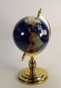 Large Decorative Brass Effect Desk Top Globe: height 43cm
