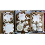 A collection of Royal Albert Old Country Rose Patterned items to include: part tea set, rimmed