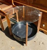 Mid Century Circular glass top Coffee table: