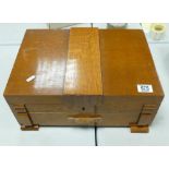 Oak Art Deco 1930's cutlery storage box: 41cm x 30cm x 17cm