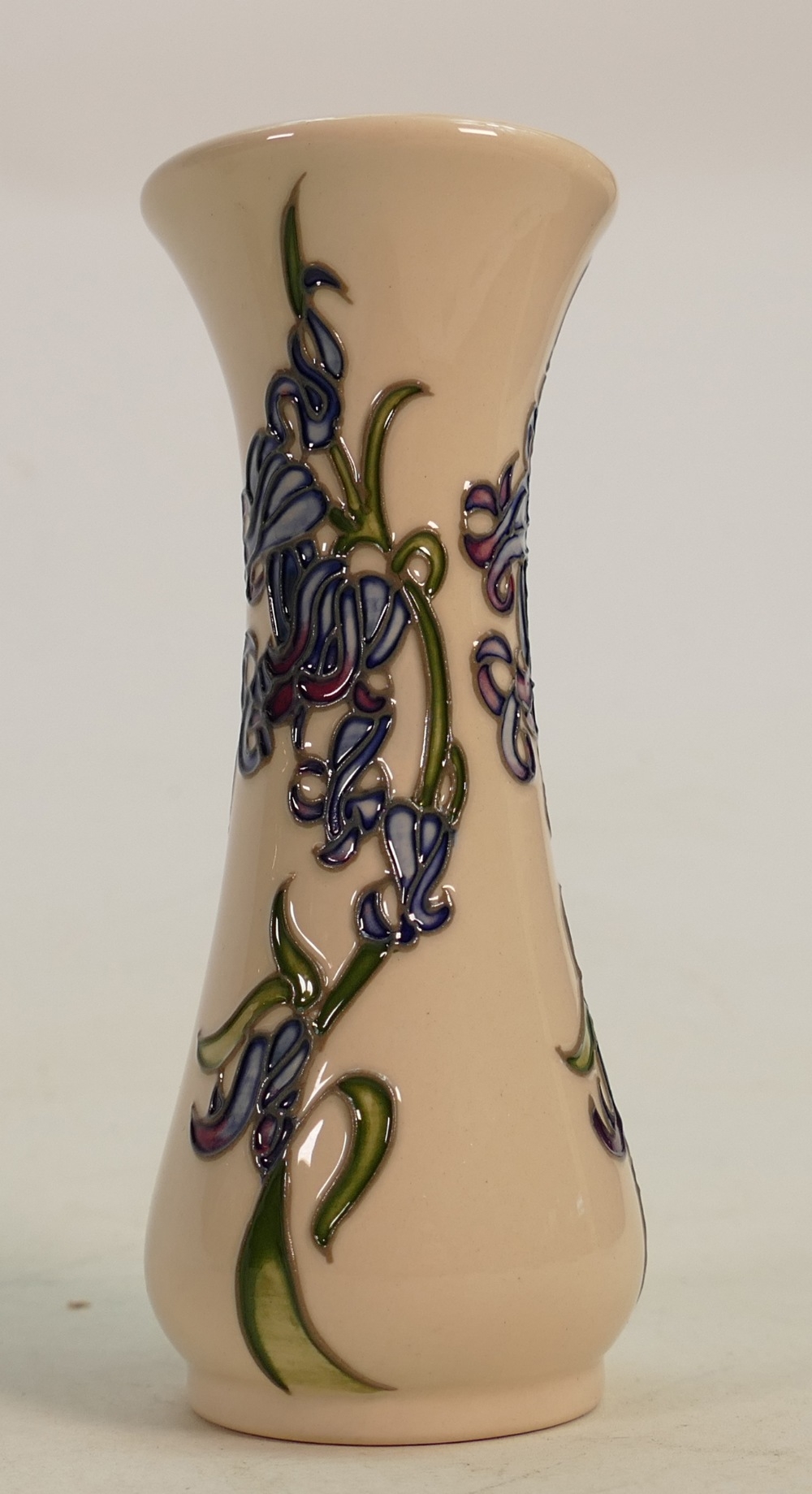 Moorcroft Bluebell Harmony vase: Designed by Kerry Goodwin, height 13cm