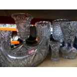 Collection of crystal vases incl. small Waterford vase etc