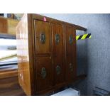 Small Edwardian chest of 2 short over 2 long drawers with inlay decoration