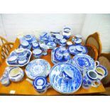 Quantity of blue and white china, mostly Spode, tea and dinnerware incl. jugs, tea cups , plates app