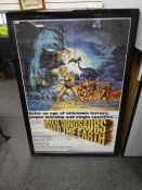 Vintage framed and glazed advertising poster 'When Dinosaurs Ruled The Earth'