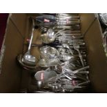Box of mixed silver plated cutlery mostly decretive sets by Frigast Denmark