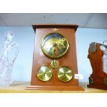 Vintage wooden cased brass faced mantle clock, the movement marked SM&Co 1939 AM. inset with two bar
