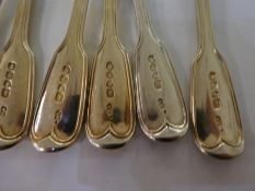 7 Silver spoons, all the same design, Hallmarked GA - George William Adams, London 1841, each spoon