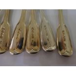 7 Silver spoons, all the same design, Hallmarked GA - George William Adams, London 1841, each spoon