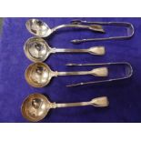 4 Silver ladles, all the same design, Hallmarked GA - George William Adams, London 1841, each weighi