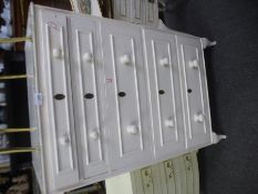 French style cream painted chest of 5 drawers, a pair of matching bedside 3 drawer cabinets and anot