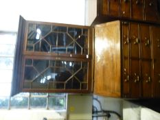 Victorian mahogany bureau bookcase with glazed top over fitter interior and 7 drawers on bracket sup