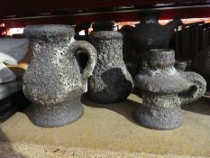 Small amount of 1970s West German Japeko Keramic fat lava pottery