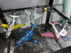 Shelf of model aeroplanes