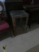 Vintage oak framed glass display cabinet