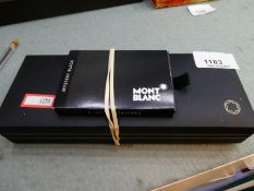 Mont Blanc pen case containing a Mont Blanc 14k gold nibbed 'Generation' fountain pen and a case of
