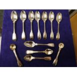 Set of 8 teaspoons all the same design, Hallmarked GA - George William Adams, London 1841, each weig